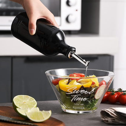 Sweejar Ceramic Olive Oil Dispenser Bottle, Opaque Oil Cruet Protects to Reduce Oxidation, Suitable for Storage Vinegar, Coffee Syrups & Other Liquids, Pack of 1, 15.5 Fl Oz (Black) - Image 4
