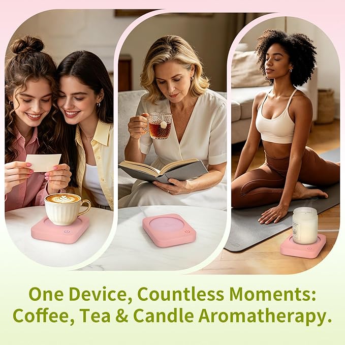 VOBAGA Coffee Mug Warmer for Desk with Auto Shut Off & 3-Temp Settings, Coffee Cup Warmer Galentines Day Gift Home Office Accessory, Perfect for Coffee, Tea, Milk (No Mug) - Image 6