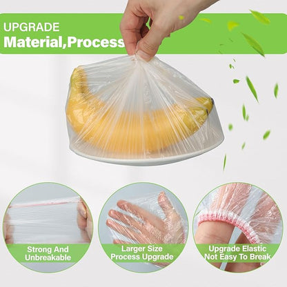 3rd Upgraded Plastic Bowl Covers, 100PCS Bowl Lids for Bread Proofing, 3 Sizes Plastic Covers for Bowls with Elastic, Food Grade Safe Material Food Lids, Reusable - Image 3