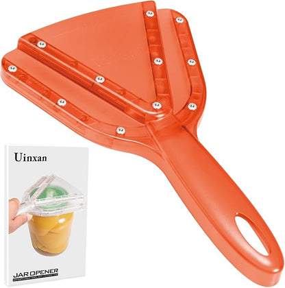 Uinxan Jar Opener for Weak Hand & Seniors with Arthritis,Easy Twist Off Bottle Caps,Patent | Unique Kitchen Gadgets,Handheld Lid Top Open for Elderly/Women/Men (Orange) by Uinxan