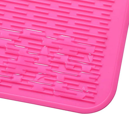 MicoYang Silicone Dish Drying Mat for Multiple Usage,Easy clean,Eco-friendly,Heat-resistant Silicone Mat for Kitchen Counter or Sink,Refrigerator or Drawer Liner Rose 2XL 24 inches x 18 inches - Image 8