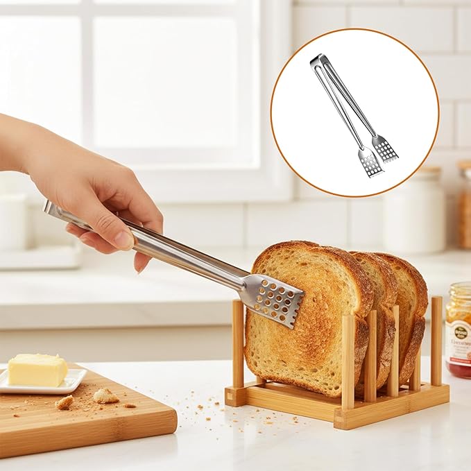 6PCS Small Tongs, Serving Tongs 7Inch Stainless Steel Kitchen Tong Small Serving Utensils Tong - Image 5