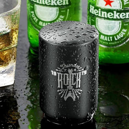 Automatic Beer Bottle Opener with Magnetic Cap Catcher, Stainless Steel One-Handed Lid Opening Spring Loaded Push&Pop for Kitchen Home Bar Restaurant Household Utensils Beer Accessories Gift