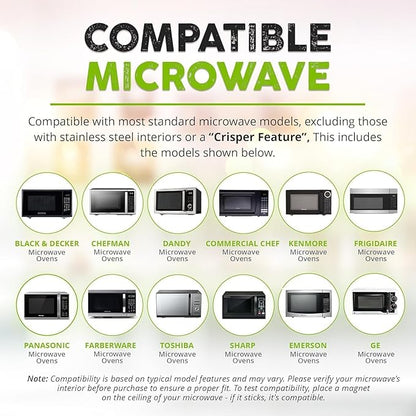 HOVER COVER Magnetic Microwave Cover for Food | Clear Microwave Splatter Cover | Microwave Plate Cover with Steam Vents | Food Grade Dish Cover | BPA-Free | Dishwasher Safe | Green - Image 7