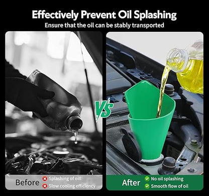 Reusable Flexible Oil Drain Funnel Form a Foldable Bendable Flex Funnel for Car Motorcycle Truck Lawnmower Snowplow Reused Oil Change Spill-Free Filling Draining Tools Easy to Store and Clean - Image 4