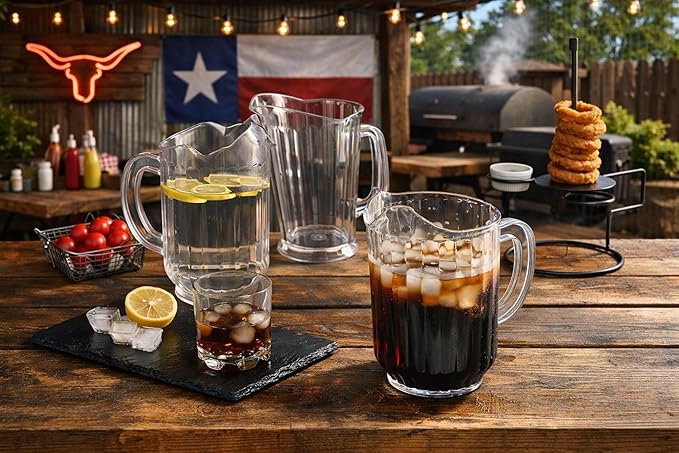 New Star Foodservice Commercial Polycarbonate Water Pitcher, 60 oz, Clear - Image 2