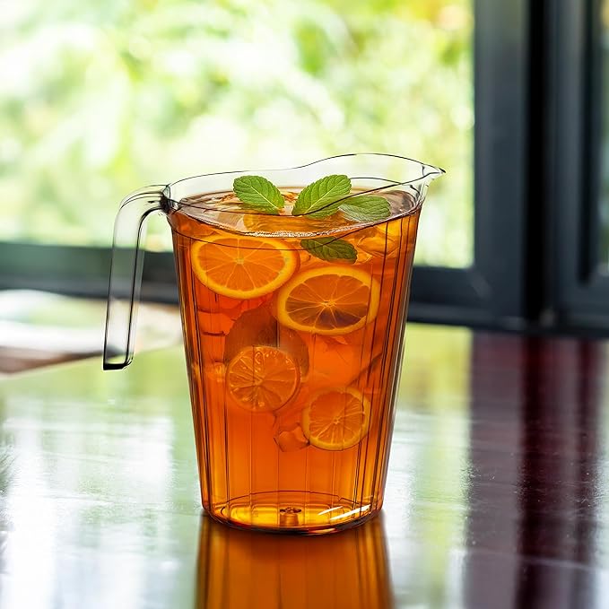 DecorRack 6 Pack - 75 oz Polycarbonate Plastic Pitcher Beverage Dispenser with Pour Spout Shatterproof Catering and Restaurant Serveware for Cold Drinks, Water, Lemonade, Beer, and Sangria (6 Pack) - Image 7