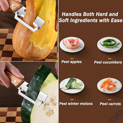Premium Vegetable Peeler with Wooden Handle and Bottle Opener, Multi Functional Vegetable Peeler for Kitchen, Stainless Steel Blade Kitchen Tool for Vegetables or Fruits That Need to Be Peeled(2PCS) - Image 7