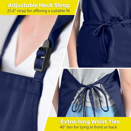 ROTANET Extra Large Apron for Men Adjustable Bib Aprons with 2 Pockets Cooking Kitchen Women Chef Water & Oil Resistant - Image 5