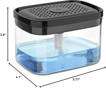 MR.SIGA Dish Soap Dispenser for Kitchen,2 in 1 Premium Sponge Holder, Dishwashing Soap Pump Dispenser for Countertop, Black - Image 7