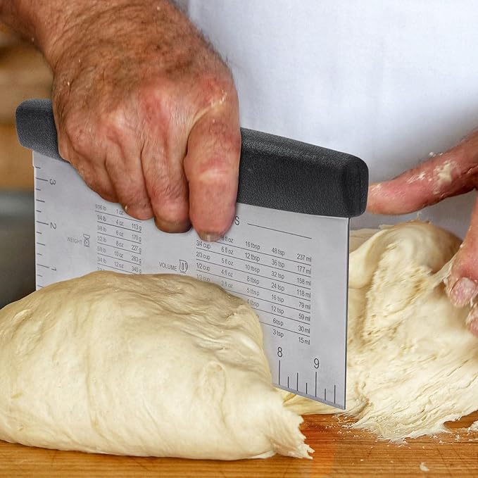 HULISEN Large Bench Scraper for Baking, 10 inch Dough Pastry Scraper with Measuring Scale, Stainless Steel Cake Scraper, Pizza Cutter, Food Chopper, Bread Separator Knife - Image 6