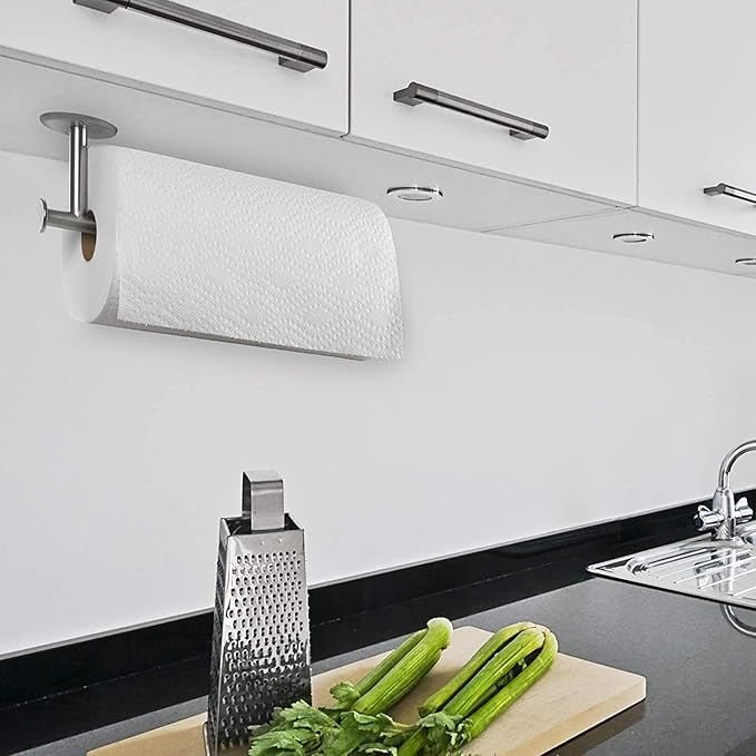 Paper Towel Holder Wall Mount - Under Cabinet Paper Towel Holders - Anti-Rust, Mounts On Wall or Cabinet, Vertically or Horizontally, Durable, Premium Elegant Design- Quick and Easy Installation - Image 6
