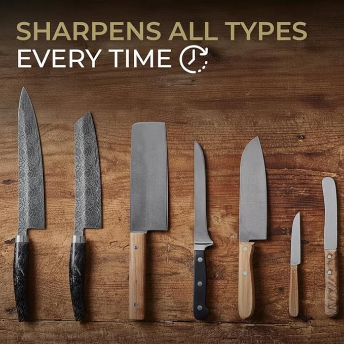 5 Angles High Carbon Stainless Steel Rolling Knife Sharpener with 400, 1000 & 3000 Replacement Discs - Blunt Knife Sharpening Kit with 12°, 15°, 17°, 19° and 22° Sharpening for Kitchen & Chef's Knives - Image 3
