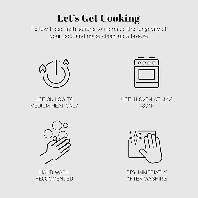 Country Kitchen Cookware Set with Removable Handle, Oven & RV Safe Pots and Pans Set, Cream, Deluxe Larger Set - Image 9