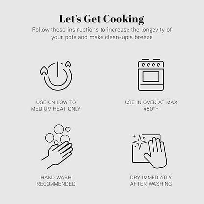 Country Kitchen Cookware Set with Removable Handle, Oven & RV Safe Pots and Pans Set, Cream, Deluxe Larger Set - Image 9