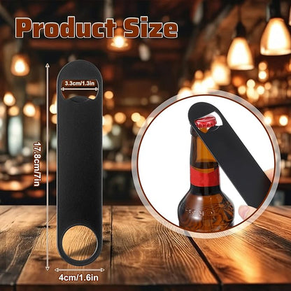 20 Pack Flat Bottle Opener, 7 Inch Stainless Steel Black Speed Opener Bulk for Bar, Kitchen, Restaurant, Party Supplies - Image 2