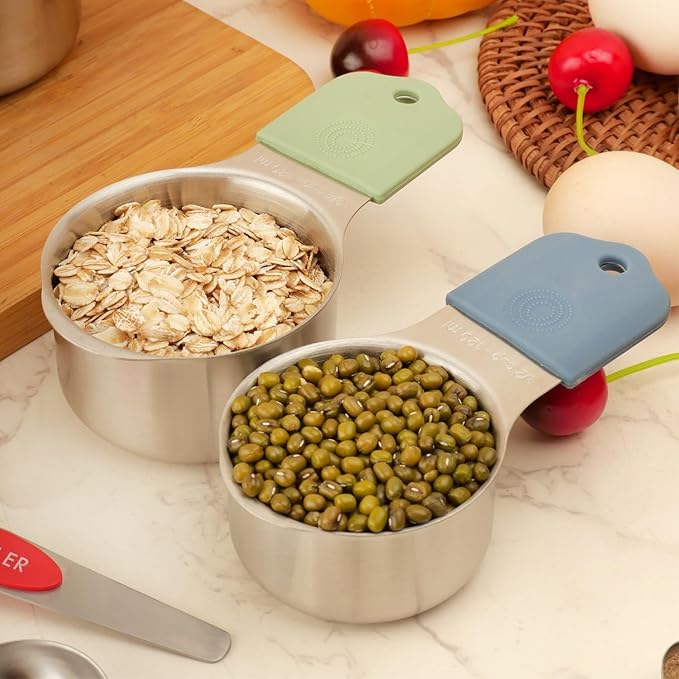 16 Pcs Magnetic Measuring Cups and Spoons Set,Stackable Metal Measure Cup for Measuring Dry and Liquid Ingredients,Kitchen Dry Food, Cooking Baking Measurements - Image 5