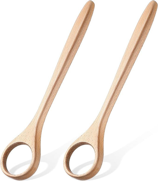 FoldTier 12 Inch Wooden Danish Dough Whisk Sourdough Whisk Dough Mixer Bread Whisking Tool for Mixing Sourdough Bread Baking Supplies for Pastries, Egg, Pizza(2 Pcs)