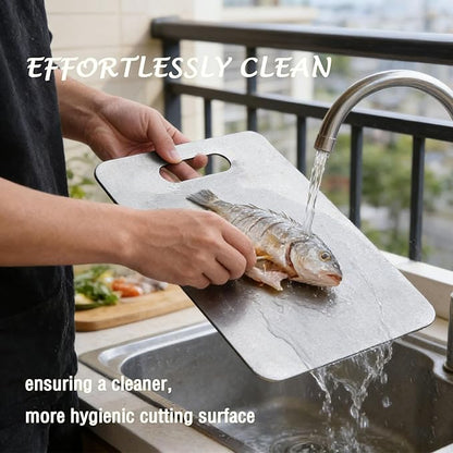 100% Pure Titanium Cutting Board Set of 3, Titanium Cutting Boards for Kitchen Dishwasher Safe, Food-Grade Metal Meat Chopping Board Mat for Cooking Tasks and Outdoor Charcuterie Party (S+M+L) - Image 4