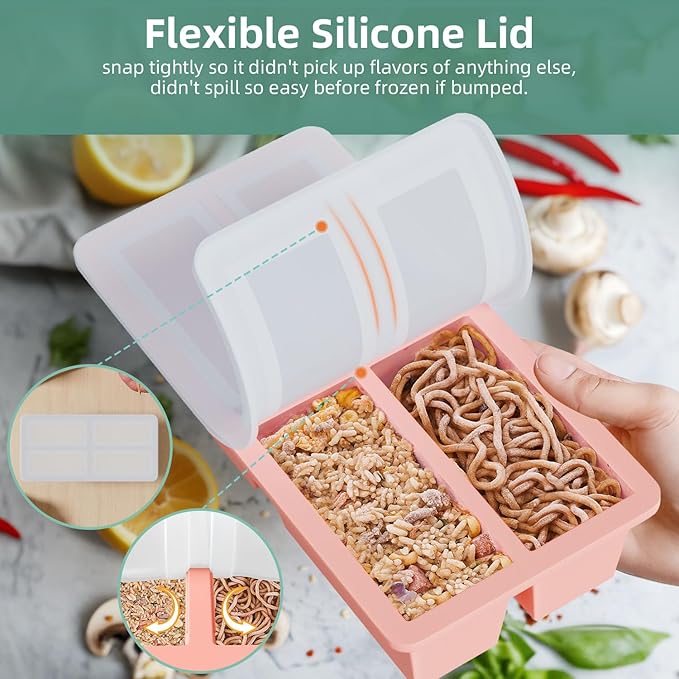Silicone Freezer Tray for Sauce Cube: FDDAI Super Prep Freezing Tray for Souped Storage - Freeze 125mL 250mL Broth Soup Portion