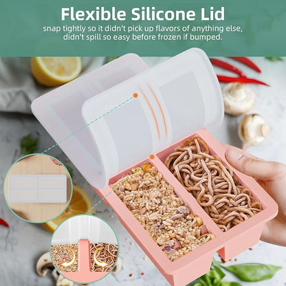 Silicone Freezer Tray for Sauce Cube: FDDAI Super Prep Freezing Tray for Souped Storage - Freeze 125mL 250mL Broth Soup Portion