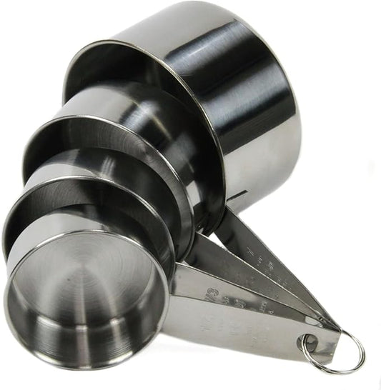 Chef Craft Select 4 Piece Measuring Cup Set, 1/4, 1/3, 1/2 and 1 cup, Stainless Steel by ChefCraft
