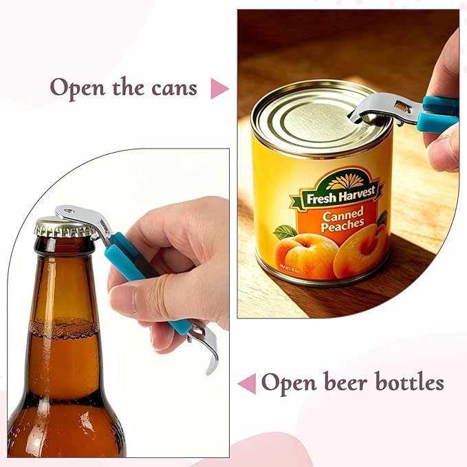 KTOJOY 3 PCS Magnetic Bottle Openers, Stainless Steel Small Can Tapper, Can Openers Classic Beer Opener with Magnet for Camping and Traveling