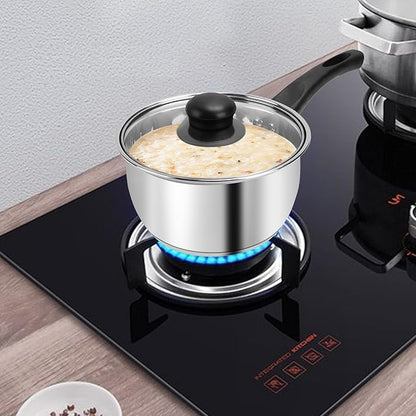 Stainless Steel Pot Set with Lid 6pcs,Sauce Pans 1QT & 2QT & 3QT Set,Triply Bottom Stainless Steel Pot Set - Image 2