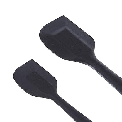 Amazon Basics Non-Stick Heat Resistant Silicone Spatula Set, Dishwasher Safe, BPA Free, Food Grade, 2 Small & 2 Large, Black, Pack of 4 - Image 3