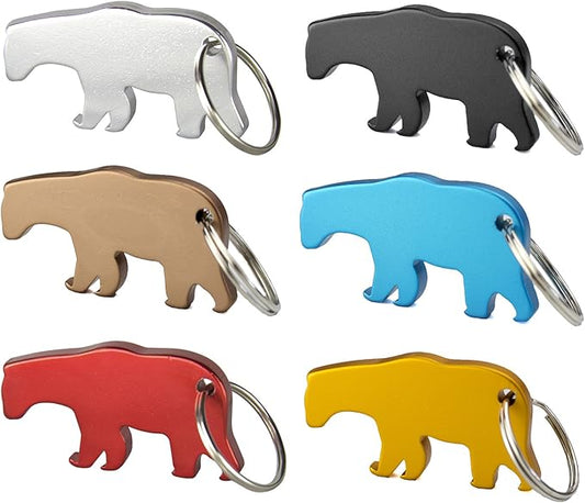 Swatom Bear Aluminum Alloy Beer Bottle Opener Keychain Key Tag Chain Ring Accessories