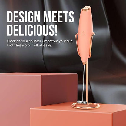 Zulay Kitchen Executive Series Luxury Gift Milk Frother with 4 Duracell Batteries – Handheld Electric Foam Maker for Coffee, Lattes & Hot Chocolate – Deluxe Finish, Ultimate Gift for Coffee Lovers - Image 2