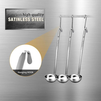 meekoo Stainless Steel Ladle Soup Handle Ladle with Pouring Rim for Kitchen Cooking Soup Sauce - Image 4