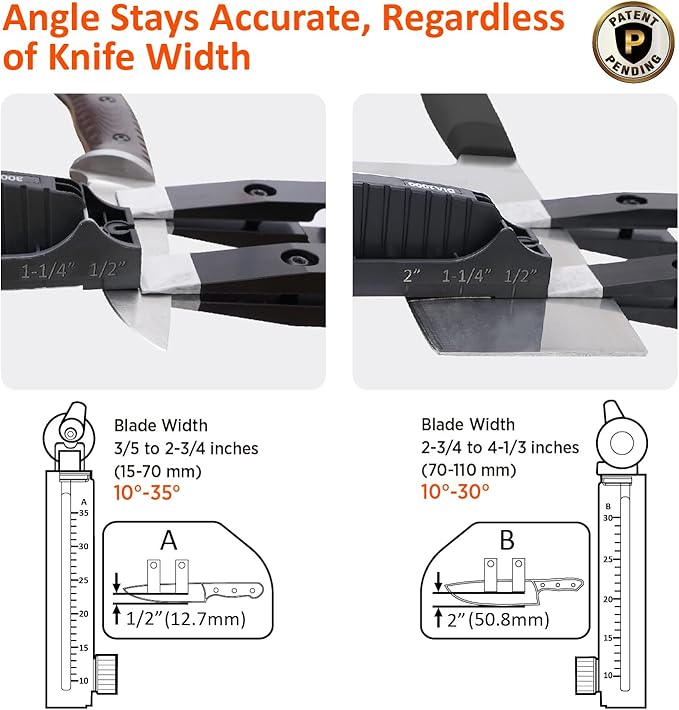 SHARPAL 202H Precision Knife Sharpening System–Adjustable Angle 10–35° Knife Sharpener Kit with 7 Abrasives (Diamond 220/325/600/1000, Whetstone 3000/6000, Leather Strop), Premium Fathers Day Gift - Image 3