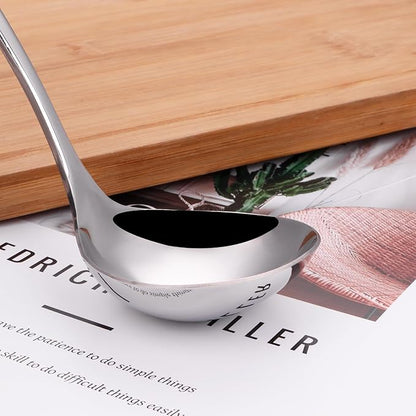 2 oz. Soup Ladles SUS304 Stainless Steel Gravy Ladle for Serving,9.5 Inch Sauce Ladel Spoon(Silver)(Set of 2) - Image 4