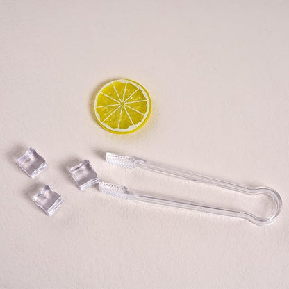 10 Pcs Plastic Buffet Serving Tongs, Clear Kitchen Tongs Mini Serving Utensil Tongs for Food Ice Salad Buffet Barbecue Cookies, 6.3 Inches