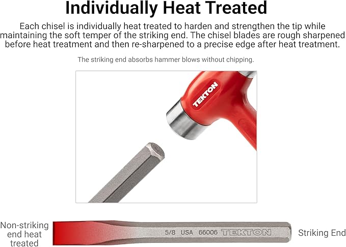 TEKTON Long Cold Chisel Set, 3-Piece (1/2, 3/4, 1 in.) | 66506