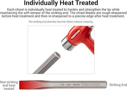 TEKTON Long Cold Chisel Set, 3-Piece (1/2, 3/4, 1 in.) | 66506