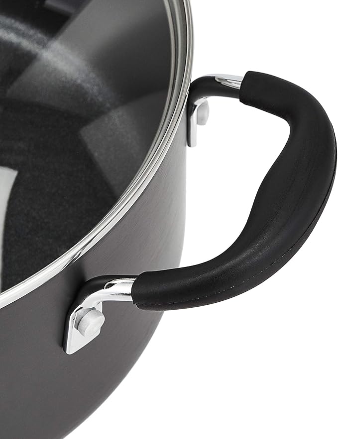 Amazon Basics Hard Anodized Non-Stick 12-Piece Cookware Set, Pots, Pans and Utensils, Black - Image 5