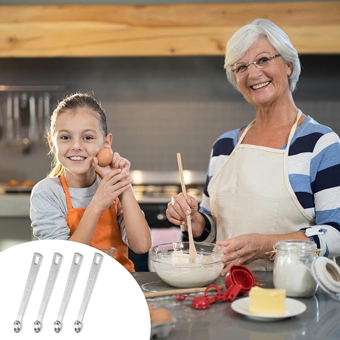 4 PCS 1/16 Teaspoon (1/16 Tsp | 0.33 mL | 0.33 cc) Single Measuring Spoon, Stainless Steel 1/16 Tsp Small Measuring Spoon Mini Measuring Spoons - Image 7