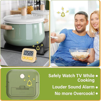 Weewooday 24 Pcs Digital Kitchen Timer Magnetic Timer Bulk On/Off Switch Minute Second Count up Countdown Loud Alarm for Exercise Cook Baking (Candy Green,Eggshell Yellow) - Image 6
