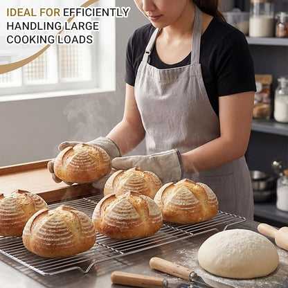 Lounsweer 2 Pack Cooling Racks, 24L x 16W x 1H Stainless Steel Wire Rack for Baking Sheet, Large Cookie Cooling Rack, Oven Safe Cooking Racks for Sheet Pan, Dishwasher Safe, Full Size