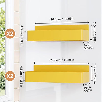Mystozer Magnetic Spice Rack for Refrigerator, Kitchen Organizer and Storage Shelf, Yellow(4 Pack)… - Image 4