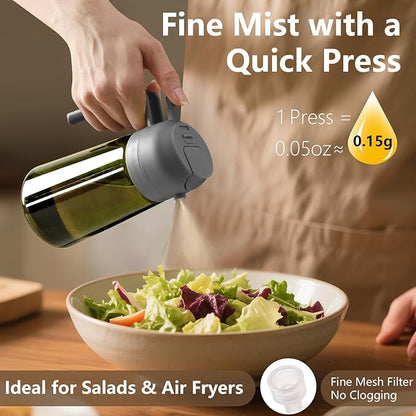 SWEET VIEW Olive Oil Dispenser and Oil Sprayer – 16oz/470ml Glass Light-Proof Oil Pourer for Kitchen, Air Fryer, Cooking, Salad, and BBQ - Image 3
