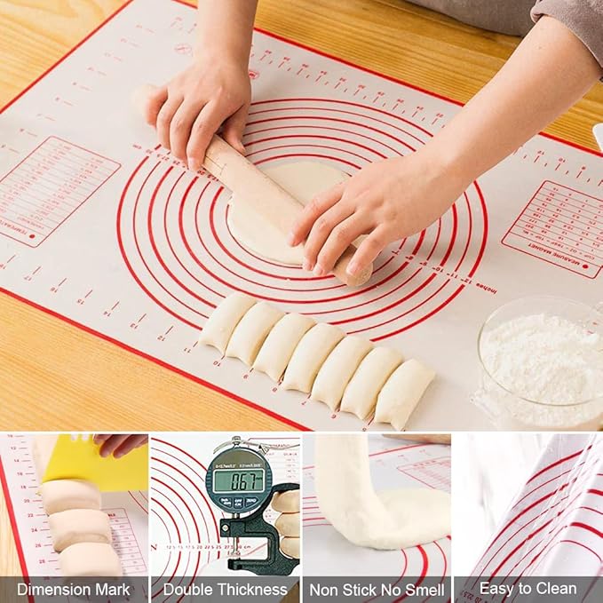 Pastry Cutter, Biscuit Cutter, Dough Scraper, Silicone Baking Mats, Stainless Steel Pastry Blender Set, Dough Cutter Biscuit Cutter Baking Pastry Mat Dough Blender Tools & Pastry Utensils (5 Pcs/Set) - Image 6