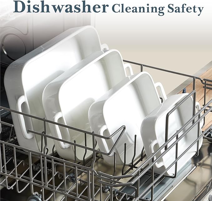 ONEMORE Casserole Dishes for Oven,9.5"x15.4" Baking Dishes Set of 4,Ceramic Bakeware Sets with Handles for Cooking, Baking,Serving, Wedding and Gifting, Baking Pan White , Microwave & Dishwasher Safe(7.5"/11.2"/13.4"/15.4") - Image 6