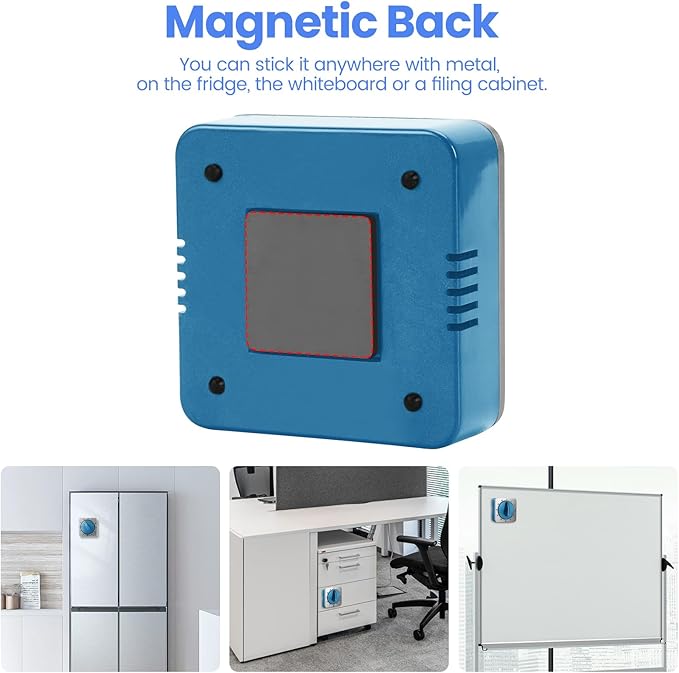Kitchen Timers for Cooking, Chef Cooking Timer Clock with Loud Alarm,100% Mechanical Desk Timer - No Batteries Required -Magnetic Back, Exquisite Stainless Steel Body -Countdown Reminder Magnetic-Blue - Image 3