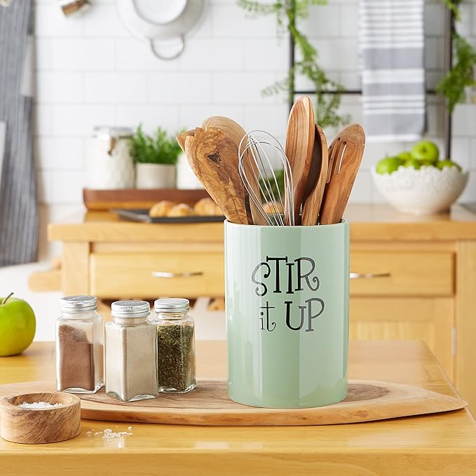DII Kitchen Accessories Retro Collection Ceramics, Utensil Holder, Jadeite - Image 5