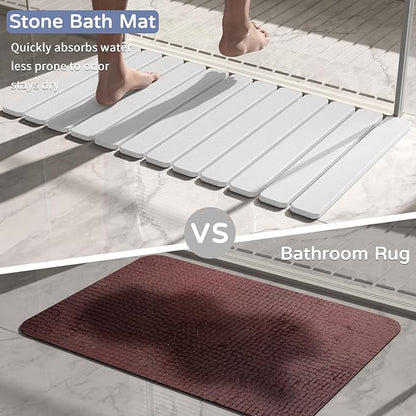 Large Stone Bath Mat 31.5 x 19.7in, Quick Dry Diatomaceous Earth Mats for Bathroom, Super Absorbent Foldable Bath Stone Mat, Non Slip, Dish Drying Mat for Kitchen Counter - Image 7
