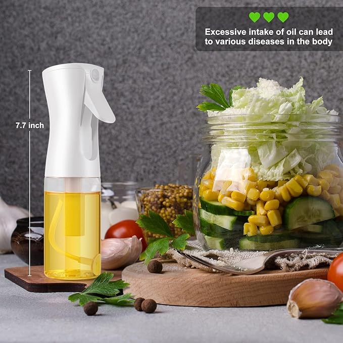 Oil Sprayer for Cooking- 200ml Glass Olive Oil Sprayer Mister, Olive Oil Spray Bottle, Kitchen Gadgets Accessories for Air Fryer, Canola Oil Spritzer, Widely Used for Salad Making, Baking, Frying,BBQ4 - Image 3