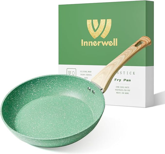 Innerwell Nonstick Frying Pan Skillet, 8 Inch Non Stick Egg Pan Omelet Frying Pans 100% PFOA-Free, Non-Toxic Healthy Cooking Pan, Induction Compatible by Innerwell